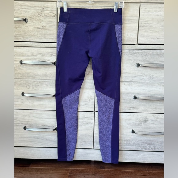 The North Face Pants - The North Face Womens Cropped Leggings Purple Mid Rise Heathered Panels Knit